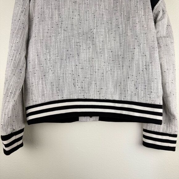 Forever21 Black & White Tweed Bomber Varsity Jacket - Picture 10 of 11